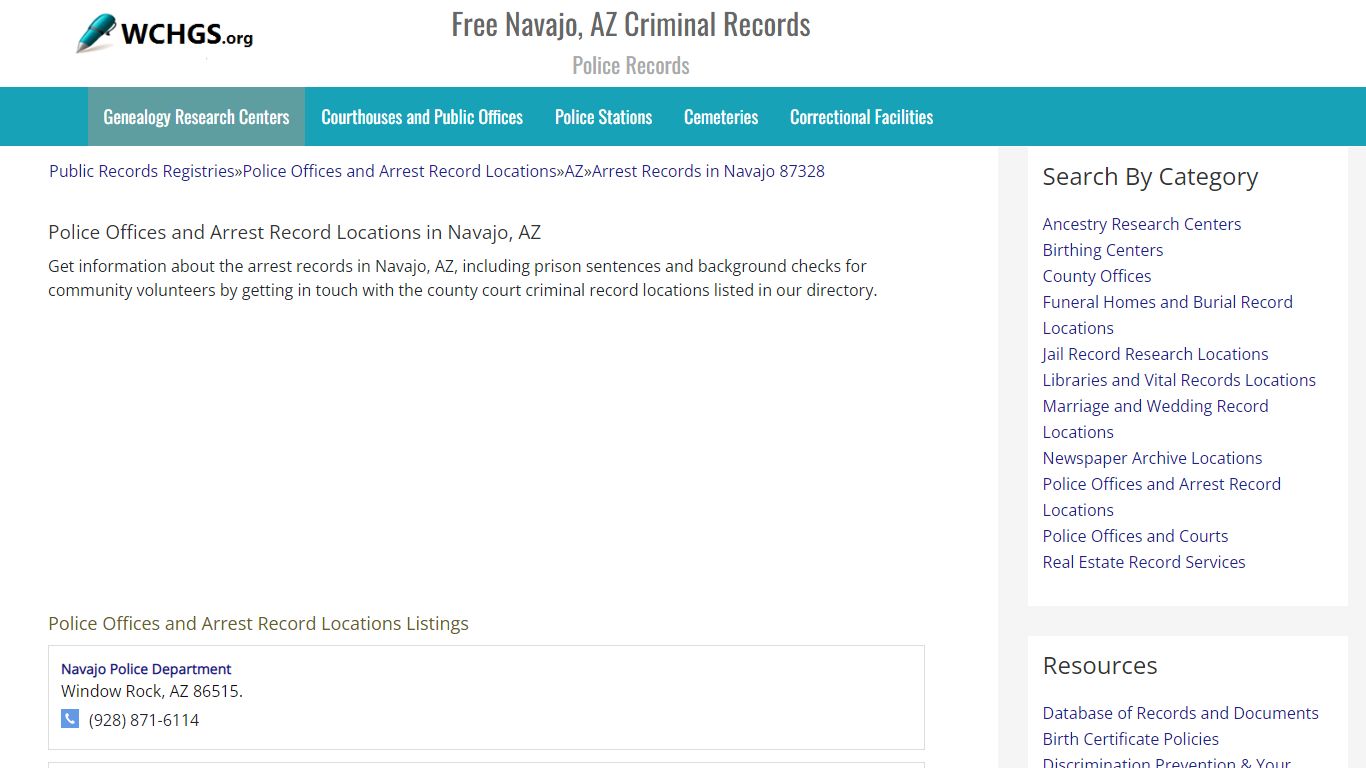Free Navajo, AZ Criminal Records - Police Records
